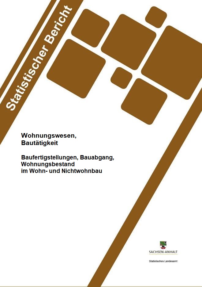 Deckblatt Statistischer Bericht Baufertigstellungen, Bauabgang, Wohnungsbestände im Wohn- und Nichtwohnbau 2023