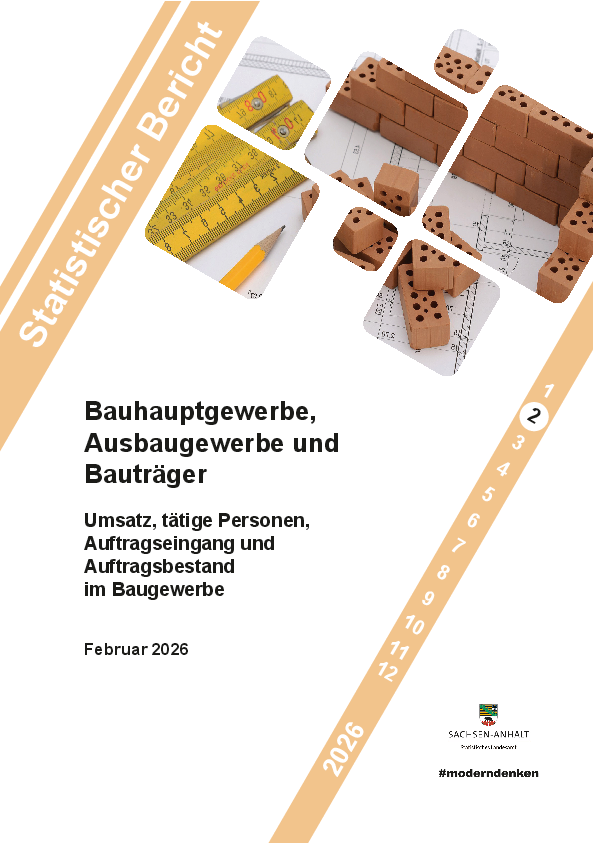 Bericht: Umsatz, tätige Personen, Auftragseingang und Auftragsbestand im Baugewerbe, Februar 2026