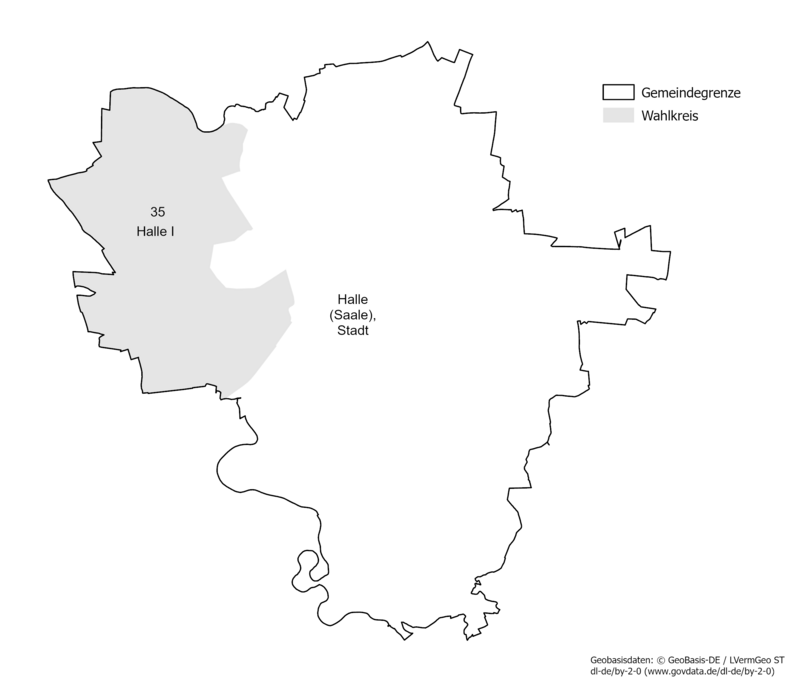 Karte der Gemeinden des Landtagswahlkreises 35