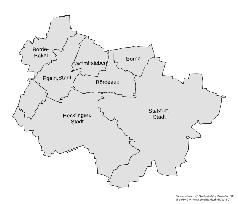 Karte der Gemeinden des Landtagswahlkreises 19