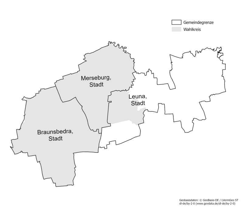 Karte der Gemeinden des Landtagwahlkreises 33