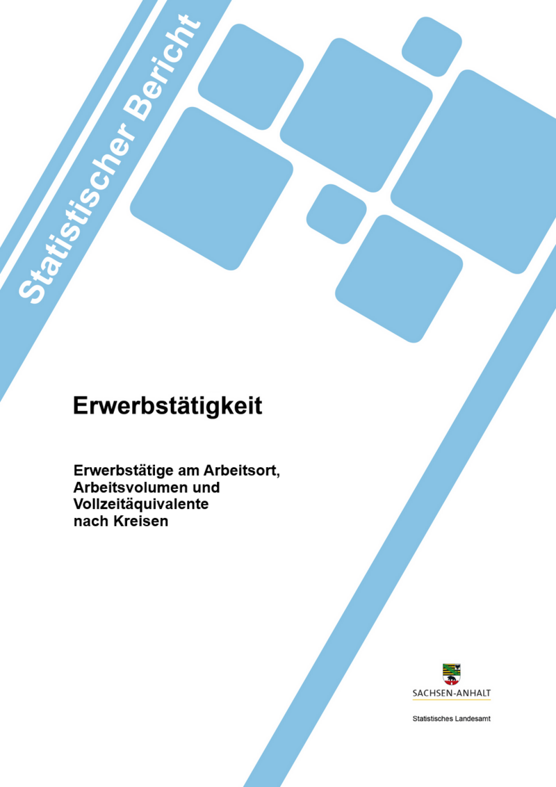 Download PDf Erwerbstätige am Arbeitsort, Arbeitsvolumen und Vollzeitäquivalente nach Kreisen 1991 - 2023, vorläufig revidierte Ergebnisse Jahresdurchschnittsberechnungen bezogen auf den Stand der Bundesrechnung August 2024