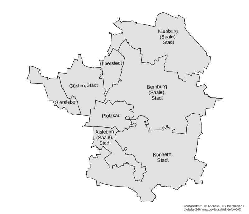 Karte der Gemeinden des Landtagswahlkreises 21