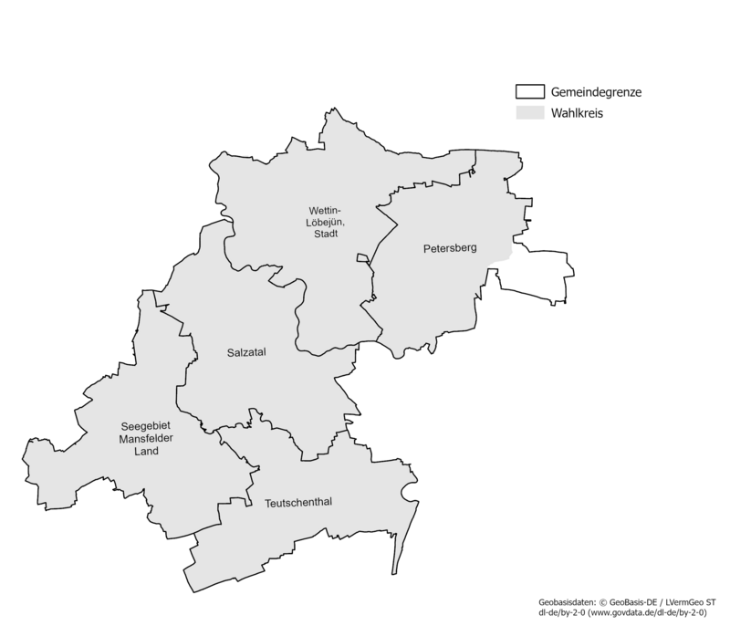 Karte der Gemeinden des Wahlkreises 29