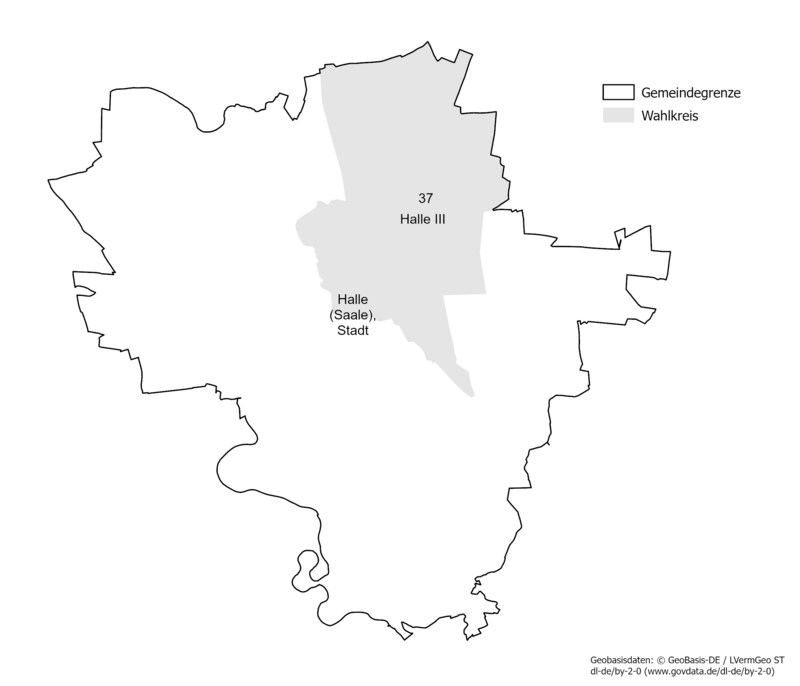 Karte der Gemeinden des Landtagswahlkreises 36