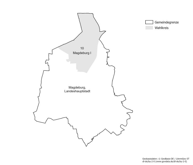 Karte der Gemeinden des Landtagswahlkreises 10