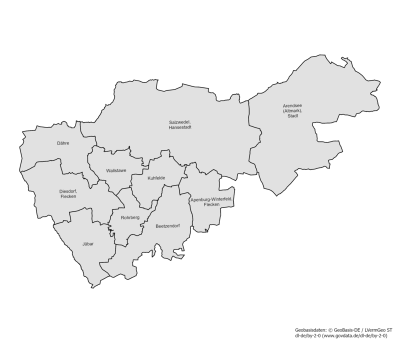 Karte der Gemeinden des Landtagswahlkreises 01