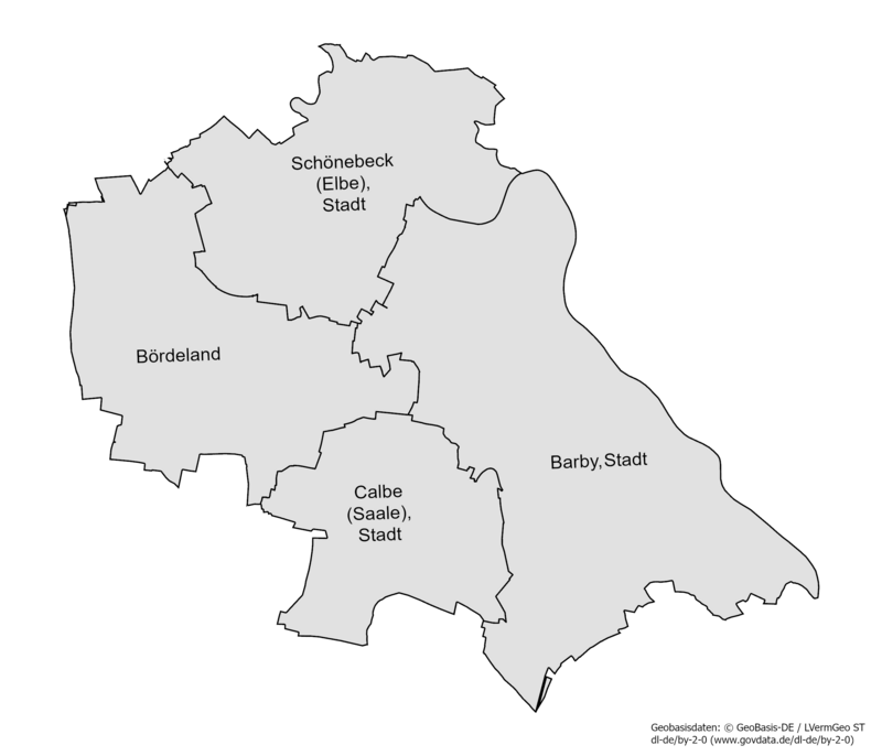 Karte der Gemeinden des Landtagswahlkreises 20